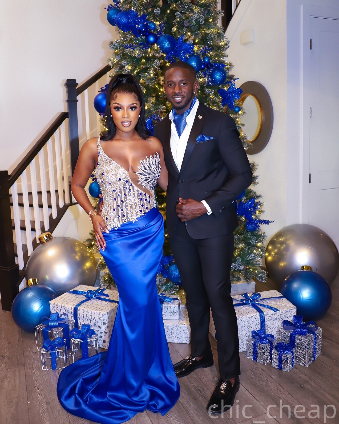 Royal Blue Mermaid Prom Dresses 2025 Crystals Lace One Shoulder Satin Evening Formal Party Second Birthday Engagement Gowns Plus Size Dress For Specia