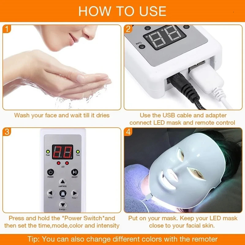 Remote Control of LED Mask Face Beauty Machine Accessory Remote Control For 7Colors Light Pon LED Facial Mask Accessories 250522