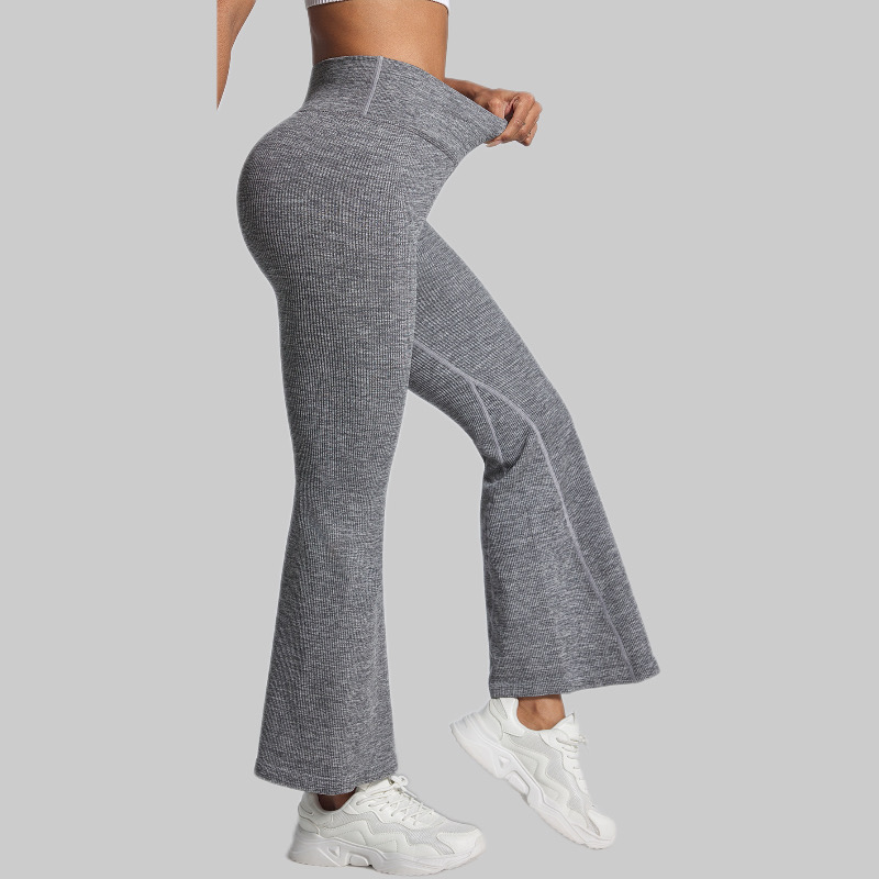 Cross Waist Sports Micro-horn Yoga Pants Seamless Thread Casual Fitness High Waist Hip Lift Sports Trousers