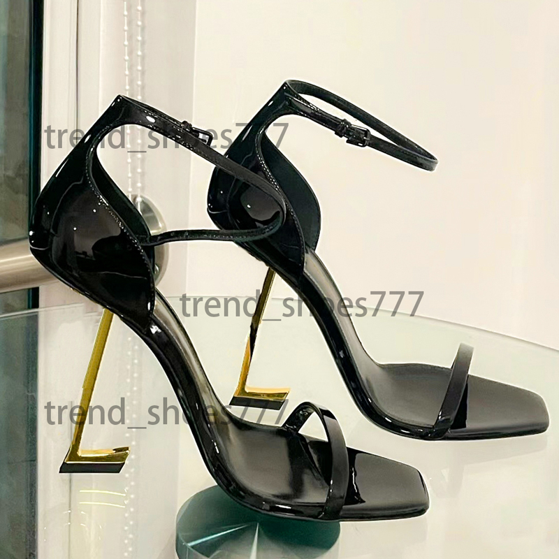 Women Mules Dress Shoes High Heels Womens Designer Genuine Leather Pumps Lady Sandals Classic Style Wedding Slingback Heels Black Golden Gold 10cm Heel shoes
