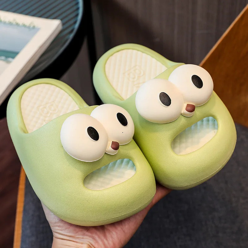 Summer Bathroom Slippers 3-10 Years Old Children Slippers Cartoon Big Eyes Kid EVA Slippers Girls Home Slippers 250522