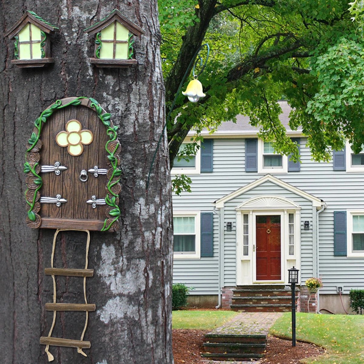 1 Set Mini Fairy Tale Door DecorationsOutdoor Decorative Pendants OutdoorDecorative Garden Statue Stake For Patio Decoration 250523