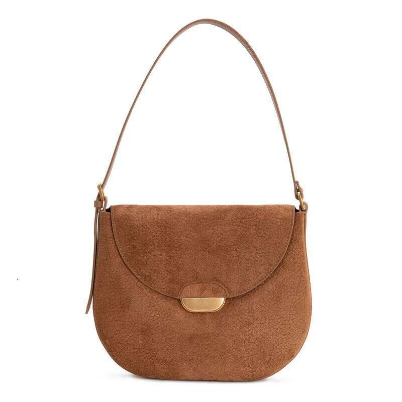 Brown Saddle 2024 Autumn Winter New Elegant High-end Niche Design Single Shoulder Crossbody French Underarm Bag for Women