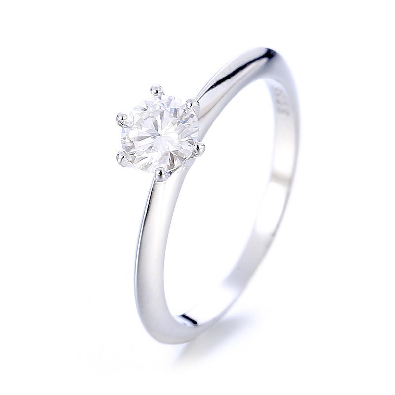 925 Sterling Silver Solitaire Moissanite Jewelry Set with Ring and Earrings for Women, Elegant Minimalist Design