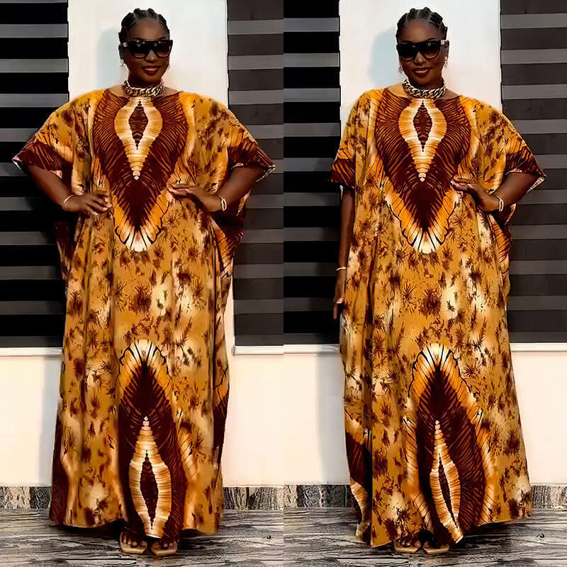 Maxi Dress Ethnic Style Long Robe Women S Short Sleeved Printed Loose Plus Size Casual Dress Floral Dress