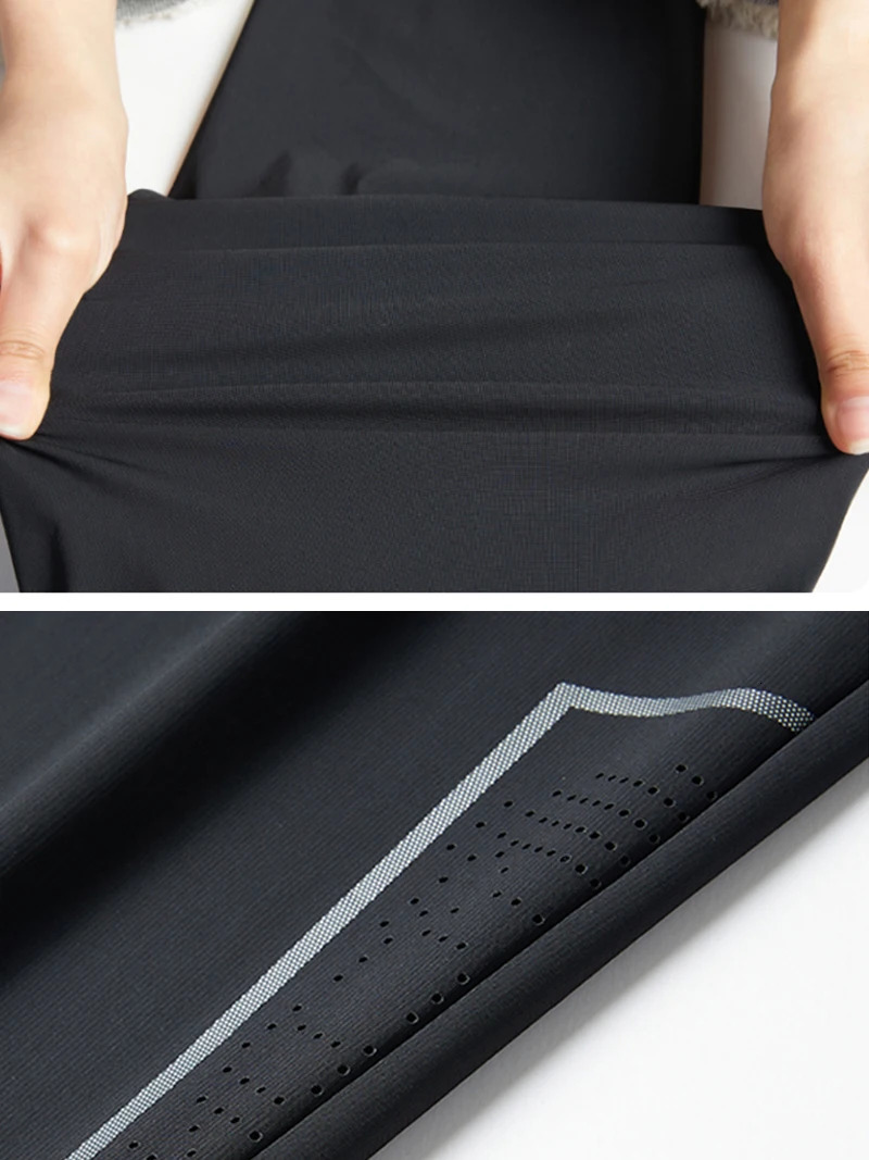 7XL Ice Silk Pants for Men Summer Lightweight Quick Dry Cooling Stretchy Casual Daily Trousers Drawstring Sweatpants 250513Z