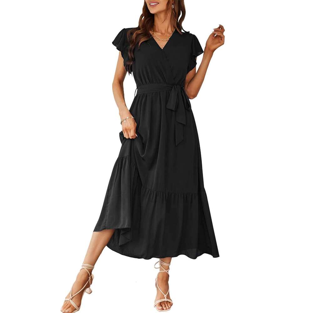 Maxi Dress New Women S Mid Length Summer Short Sleeved Printed Dress Floral Dress