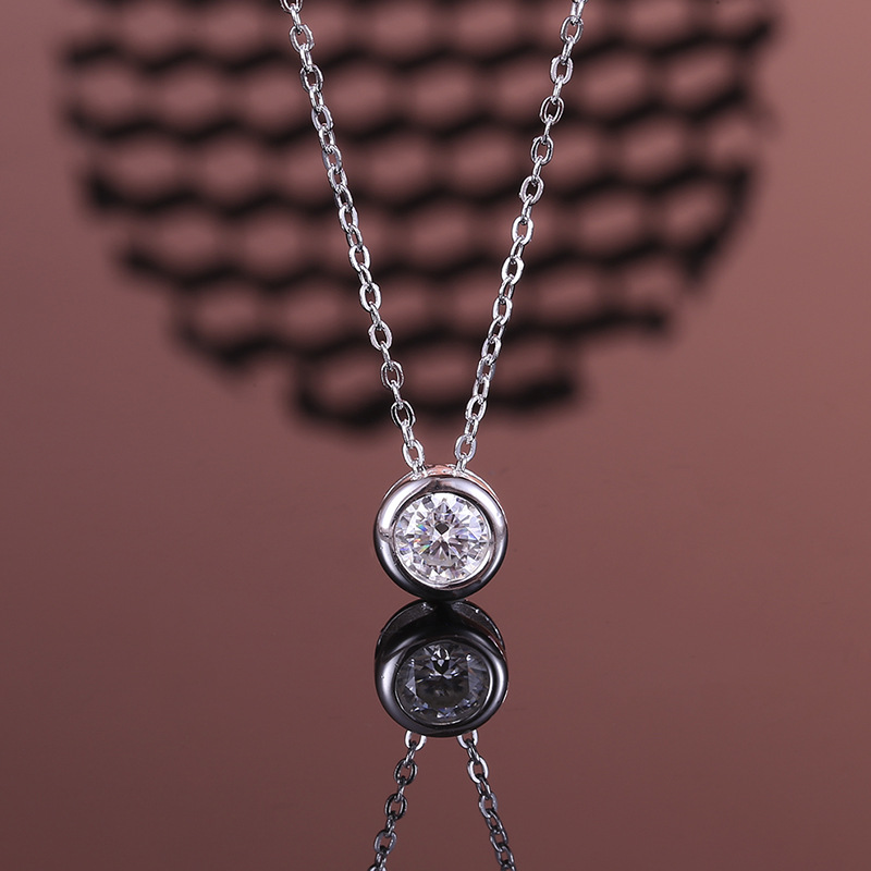 S925 Sterling Silver Moissanite Diamond 1 Carat Jewelry Set with Necklace, Earrings, and Ring for Women, Luxury Accessories Set