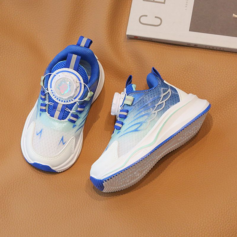 Toddler Sport Shoes Spring New Boy Basketball Rotating Buckle Kids Shoes Cutefeet Fashion Girl Light Running Trainer Shoes Sizes 21 - 32