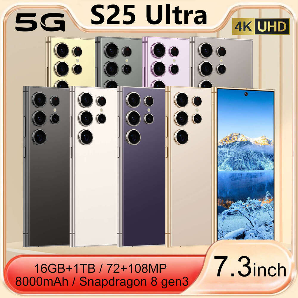 S25 Ultra new mobile phone built-in pen 7.3-inch screen Android 13 experienceid Smartphone Camera Phone HD Display Face Recognition 1TB