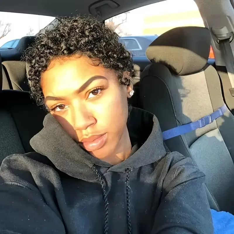100% Human Hair Wig Pixie Cut Short Bob Wigs 13x4 Lace Curly For Black Women Frontal Wig High Quality Brazilian Pixie Human Hair Glueless Pre Plucked 