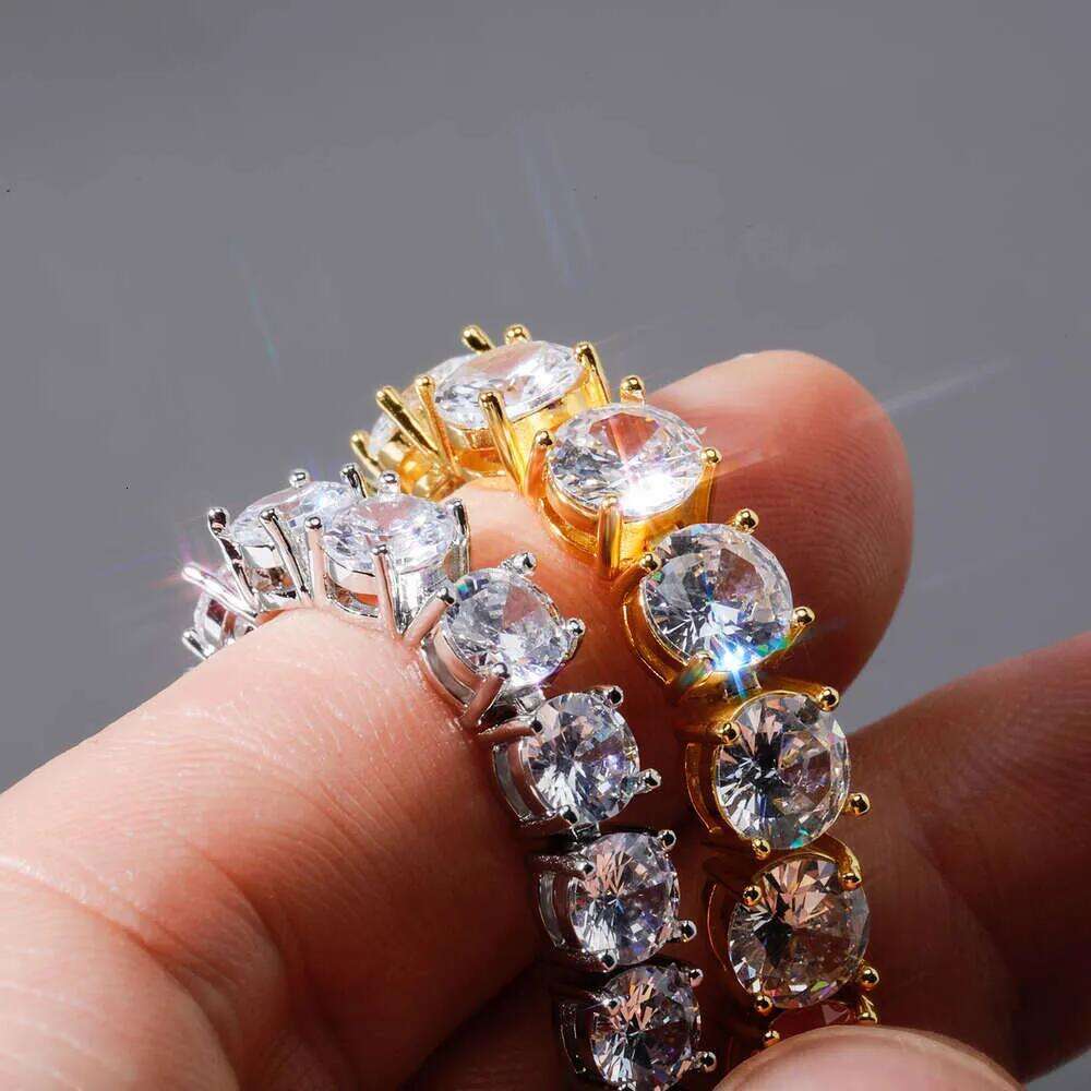 iced out VVS moissanite 3mm 4mm bracelet spring clasp lab dia tennis chain necklace