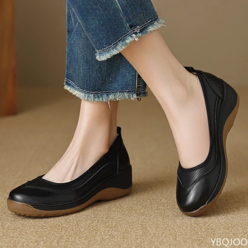 Round Toe Solid Ladies Shoes non Slip Womens Flats Casual Solft Sole Mary Jane shoes Comfortable Loafers Zapatillas Mujer 250521