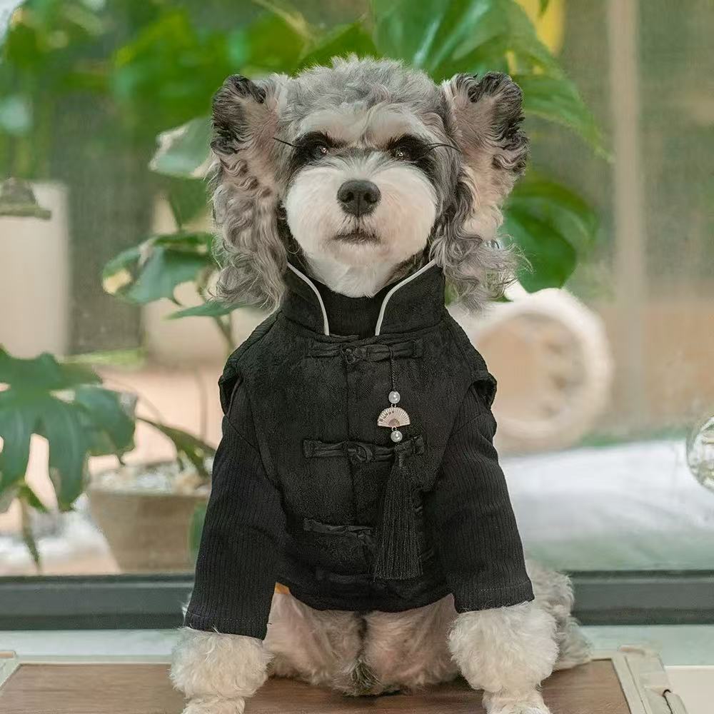 T00296 Chinese style dog clothes pet Tang suit vest autumn and winter comfortable anti-hair loss small dog Schnauzer cat clothes