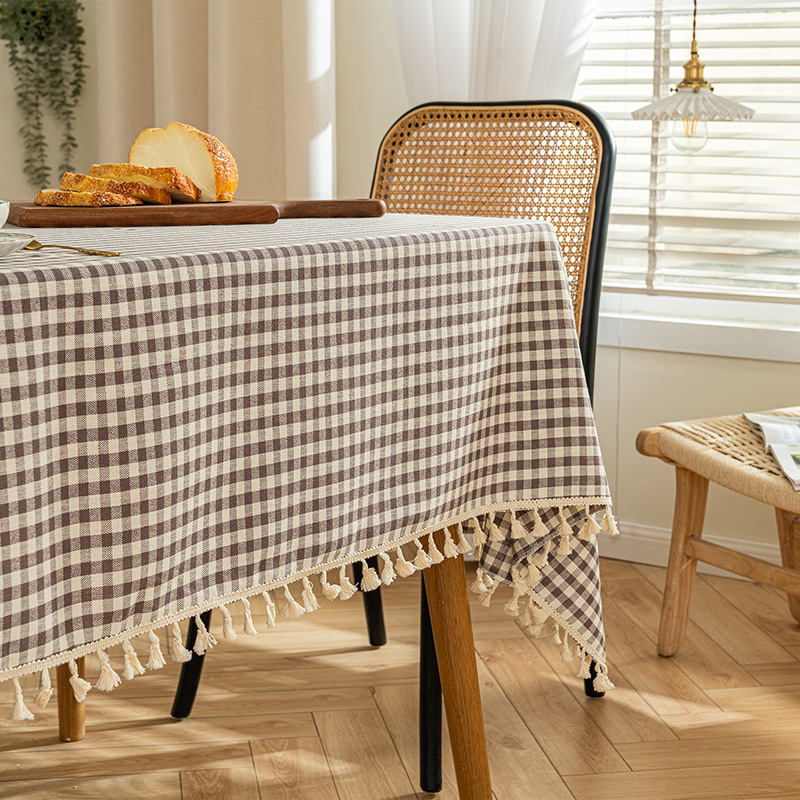A666 Japanese and Korean plaid tablecloth thickened coffee table cover cloth cross-border fresh checkered tablecloth simple home rectangular tableclot
