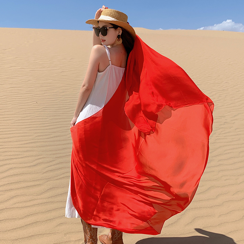 K821 Leisure outdoor photography cloak solid color breathable scarf comfortable large cloak ethnic style travel shawl