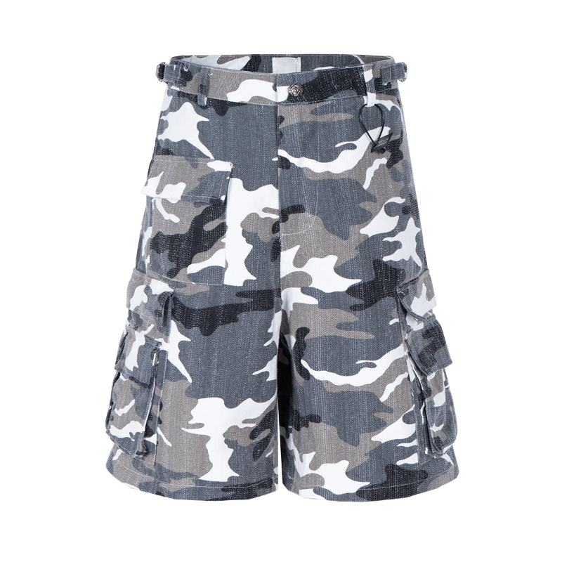 Pantaloncini Cargo Mimetizzati Multipocchi Per Uomini Patchwork Largo Largo Pan…