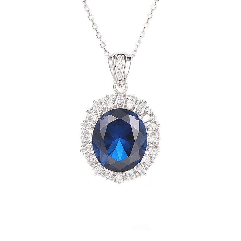 Luxury Ruby, Sapphire, and Yellow Topaz Pendant Necklace with Diamond Detailing, 925 Sterling Silver Design, Stylish Socialite Jewelry that Exudes Ele