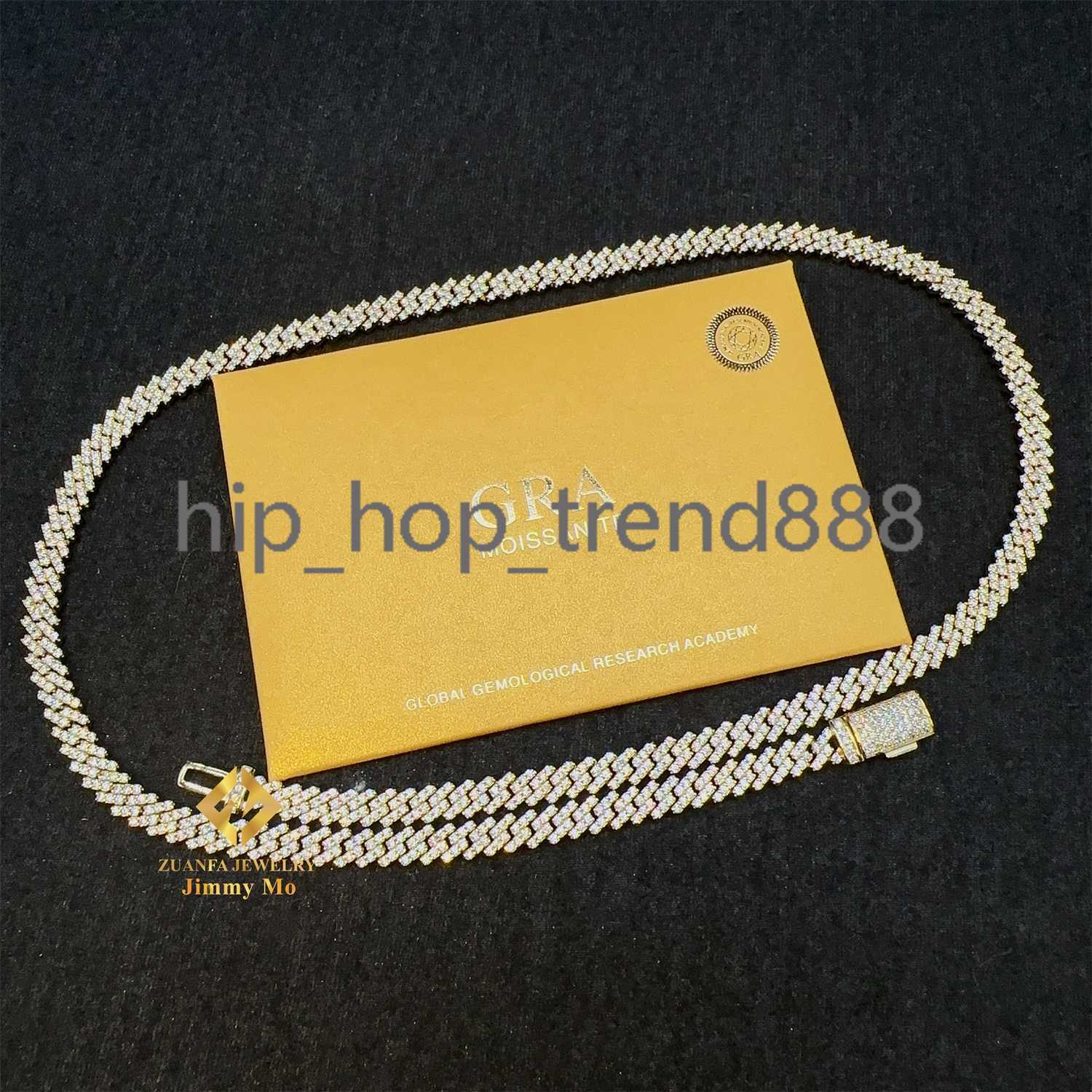 925 Silver Necklace Men's Cuban Chain Jewelry Moissanite Gra Certificate Passed Diamond Tester