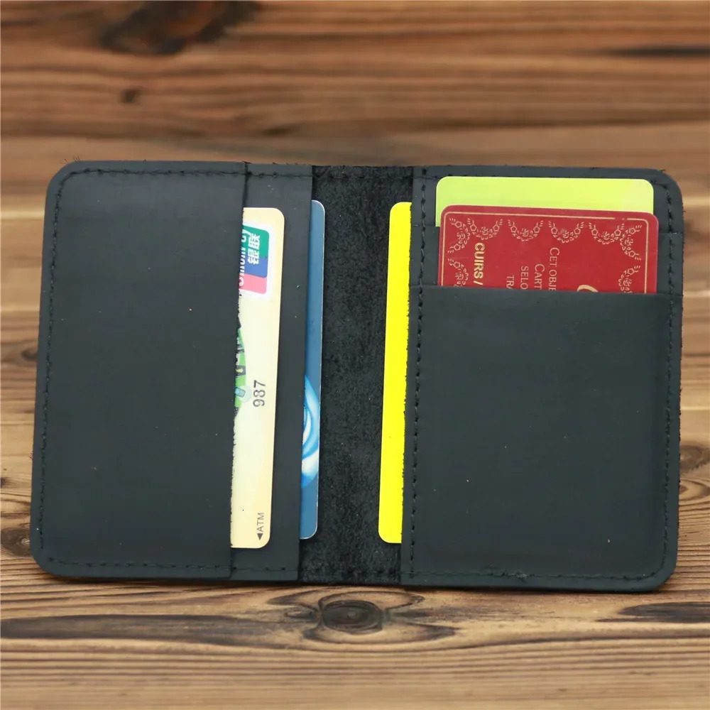 Handmade Leather Card Holder for Credit Card and Driver License Desinger Bifold Card Wallets License 7.5x10.5cm 250521