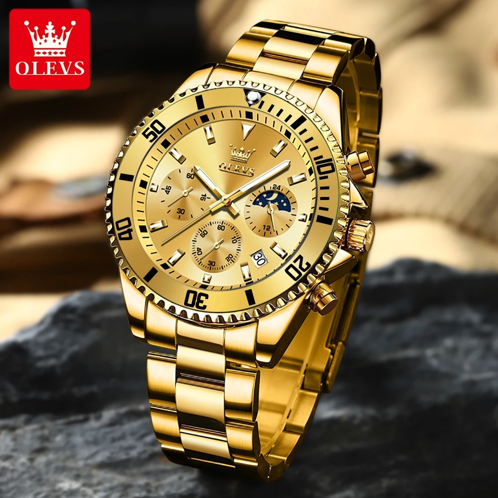 OLEVS Watches For Men Classic with Date Dress Big Face Waterproof Luminous Mens Wrist Watch Stainless Steel Men Watch 250603
