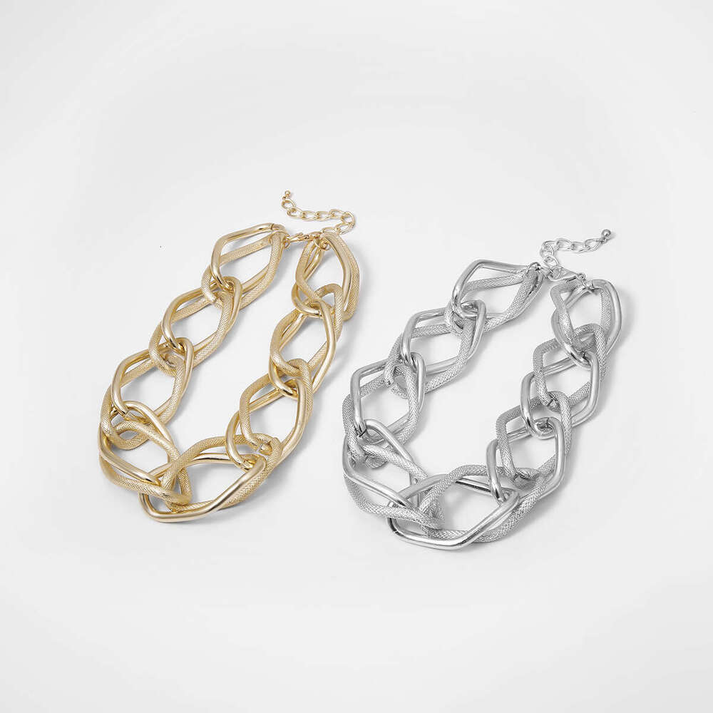 Adornment personality exaggerated hip hop smooth frosted women alloy thick chain necklace decoration