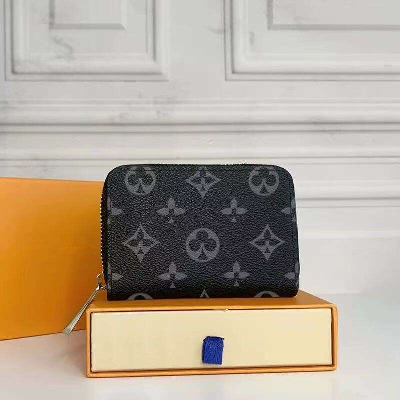 Fashion designer wallets luxury womens short purses embossed flower letters credit card holders ladies plaid money clutch bags with box and dustbag mi