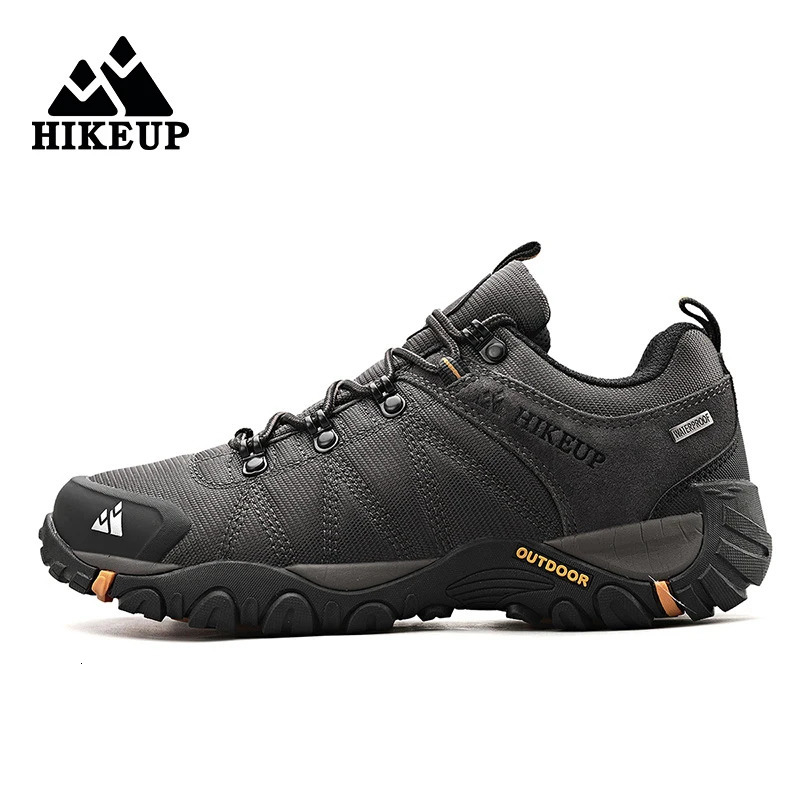 HIKEUP Non-slip Men Hiking Shoes Breathable Outdoor Wear Resistant Splashproof Climbing Men Sneaker Tourism Mountain Shoes 250523CJ