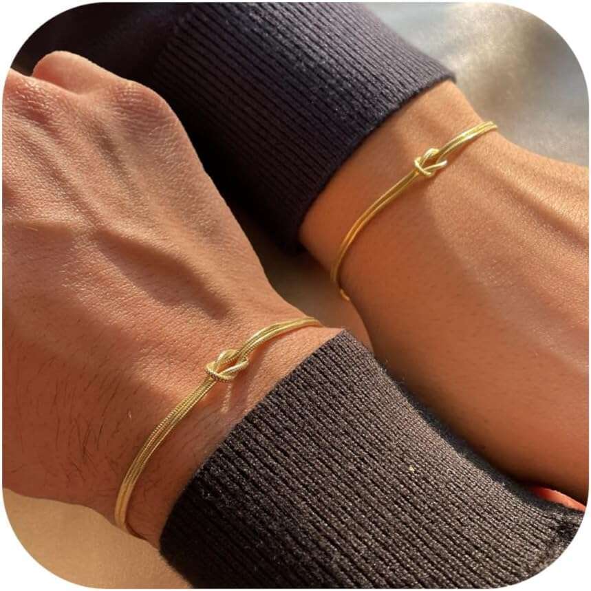 Matching Bracelets Couples Love Knot Dainty Snake Chain Forever Infinity Adjustable Friendship Bracelet Jewelry Gifts for Women