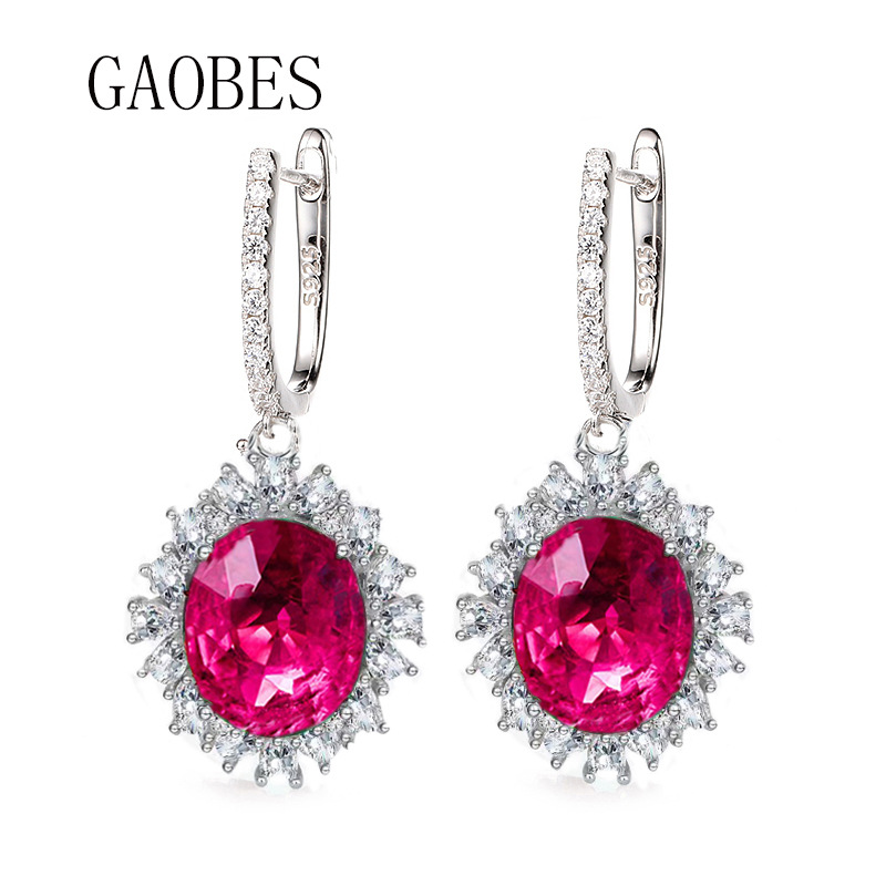 Luxury Pigeon Blood Ruby Three-Piece Jewelry Set S925 Sterling Silver Diamond Necklace, Earrings, and Ring for Women Elegant Fashion Gift
