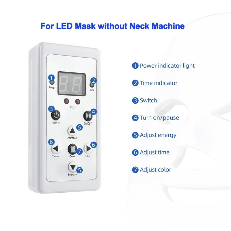 Remote Control of LED Mask Face Beauty Machine Accessory Remote Control For 7Colors Light Pon LED Facial Mask Accessories 250522