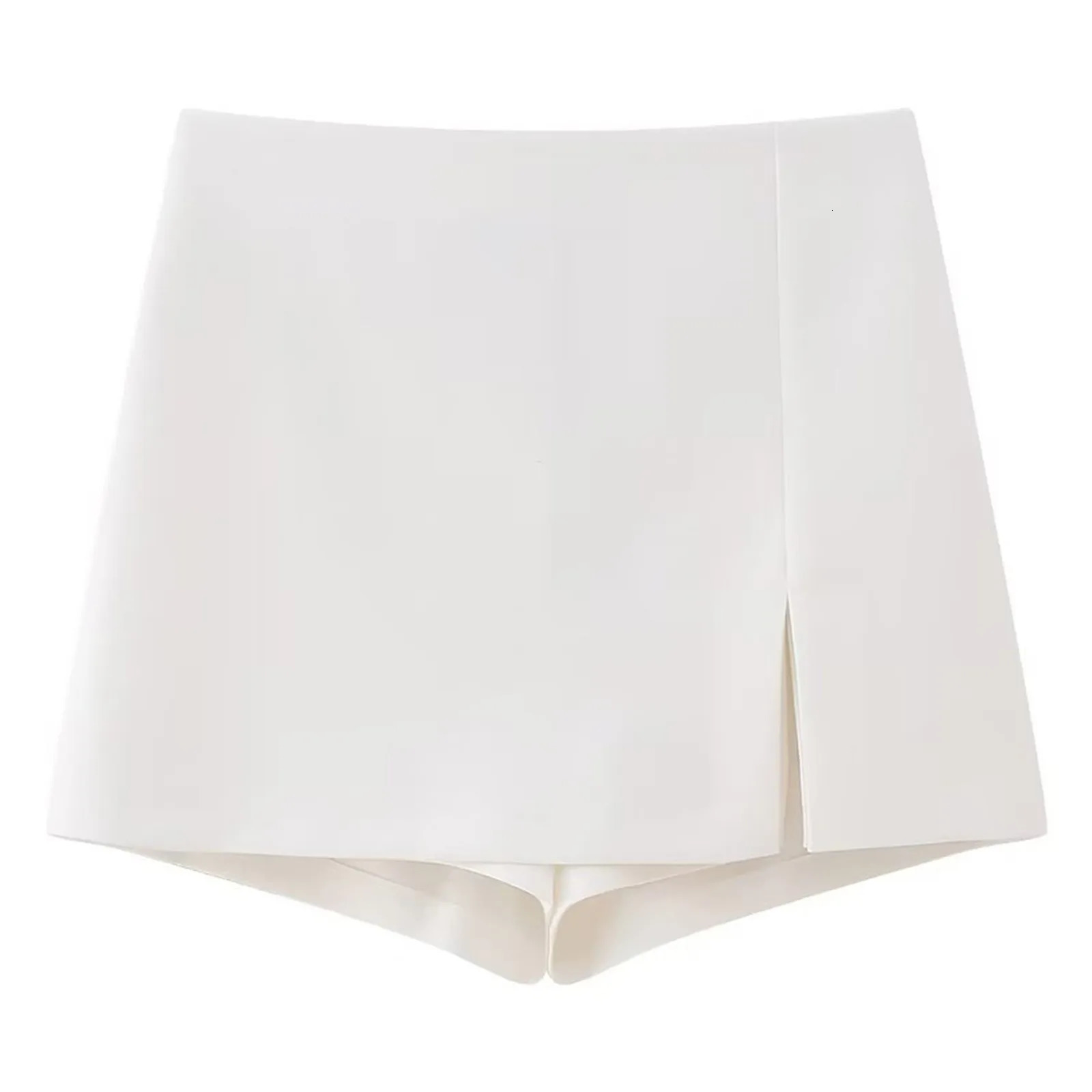 High Waist Wrapped Short Skirt Y2K Streetwear Asymmetrical Skorts Spring Summer Basic Solid Casual Office Mini 250516Z