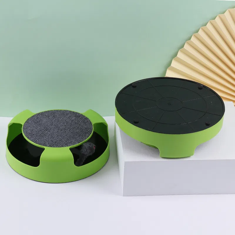 Interactive Rotating Cat Toy with Mouse for Claw Sharpening