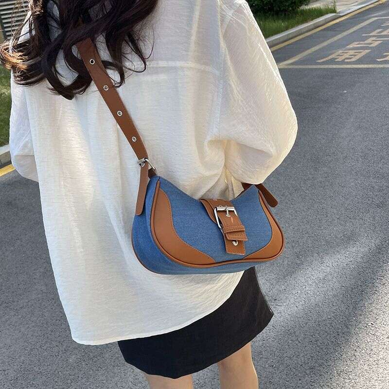 free shipping shoulder women's niche spring summerstyle armpit fashionable contrasting color versatile commuting crossbody bag