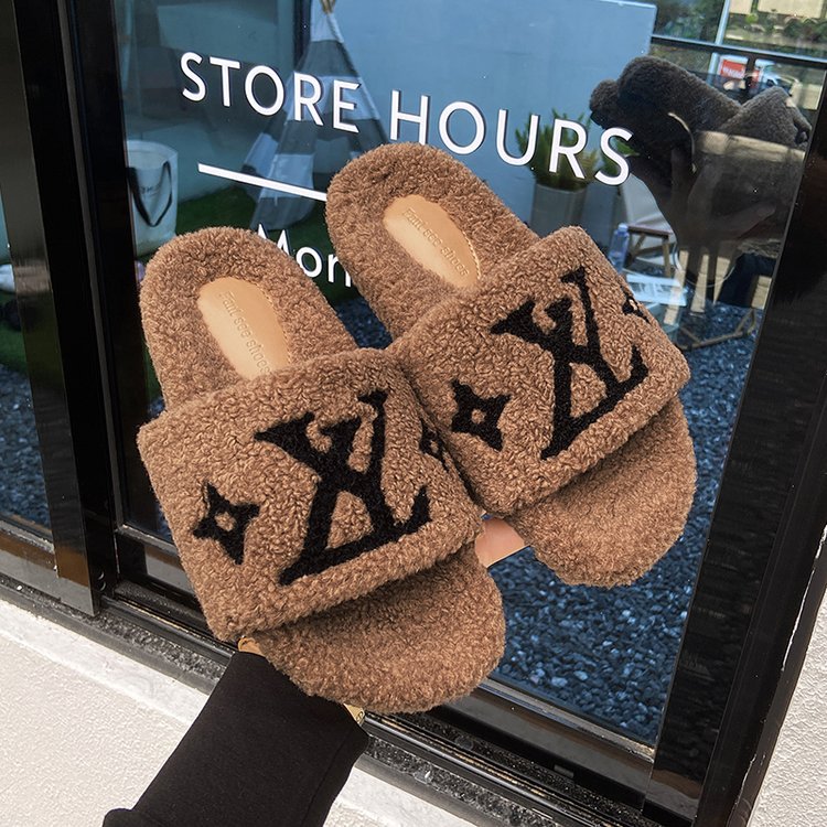 Free Shipping 2025 Autumn Winter New Letter Print Cotton Slippers Womens Indoor Outdoor Comfortable Versatile Warm Slipper Multiple Color Options Avai