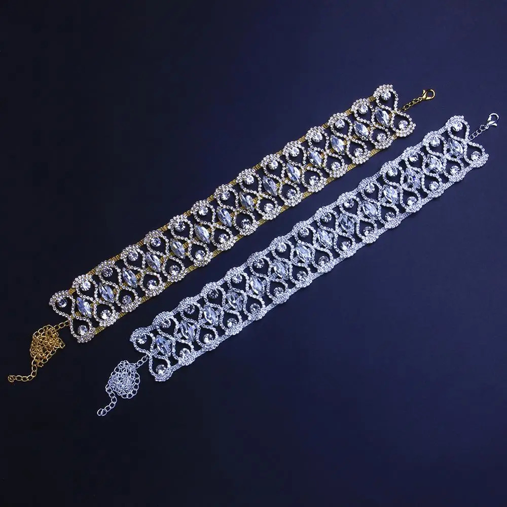 Statement Silver Color Big Crystal Stone Necklace Choker for Women INS Fashion Bling Rhinestone Bib Collar Necklace Jewelry 250519