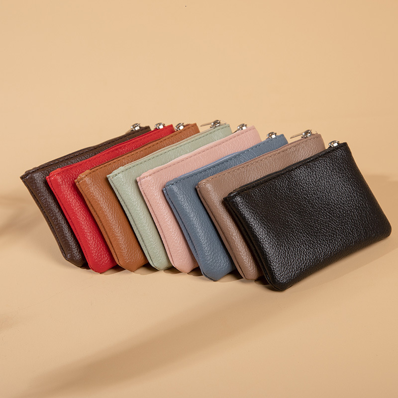 New Fashionable Men s and Women s Suitable Lychee Pattern fashion Zipper Wallet Ultra Thin Short fashion Card Coin Key Storage Bag Designer Men s Key 