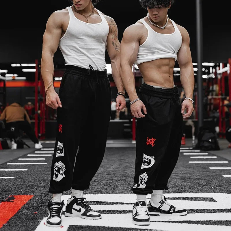 Mens Streetwear Hip Hop Loose Casual Pencil Pants Running Jogging Sweatpants Joggers Trousers Male Gym Fitness Sports Trackpants 250513Z
