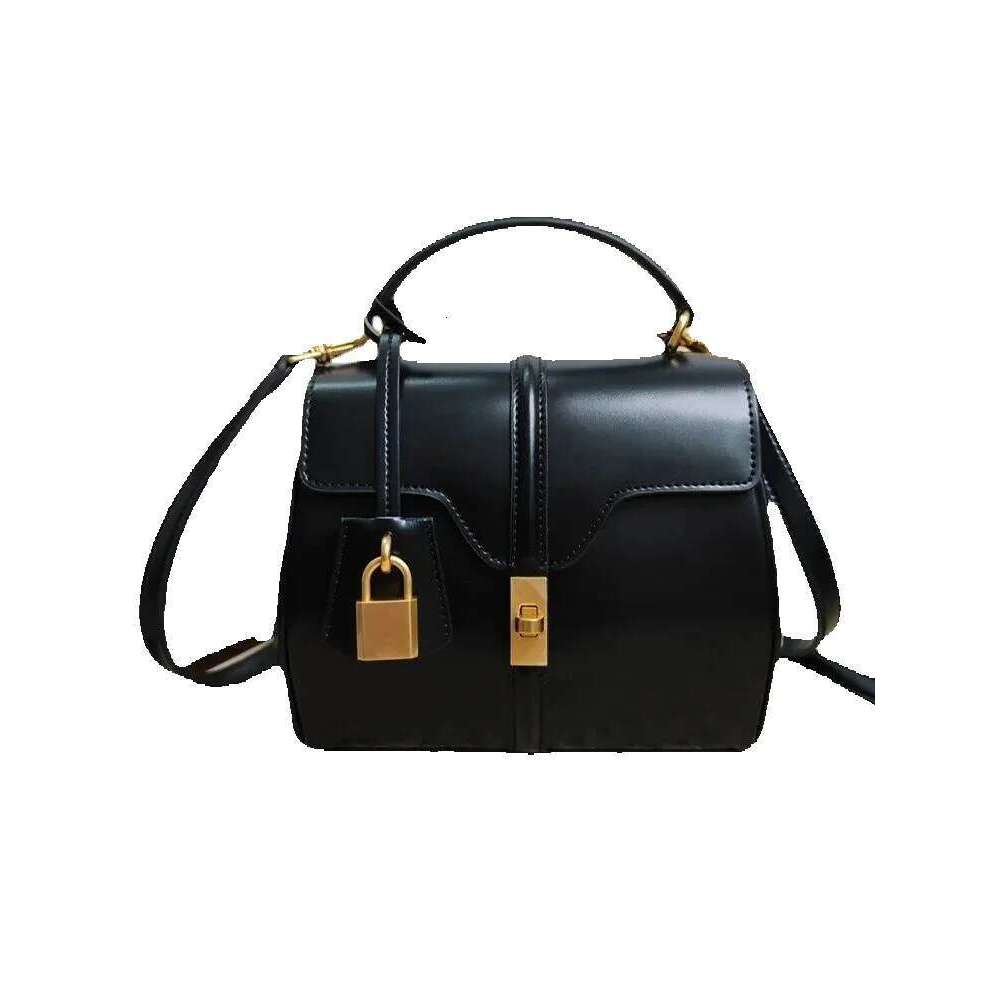 Designer Luxury Fashion Women Small Casual Totes Handbag Lock Hasp Flap Bag Ladies High Quality Cow Split Leather Shoulder Bags Pouch