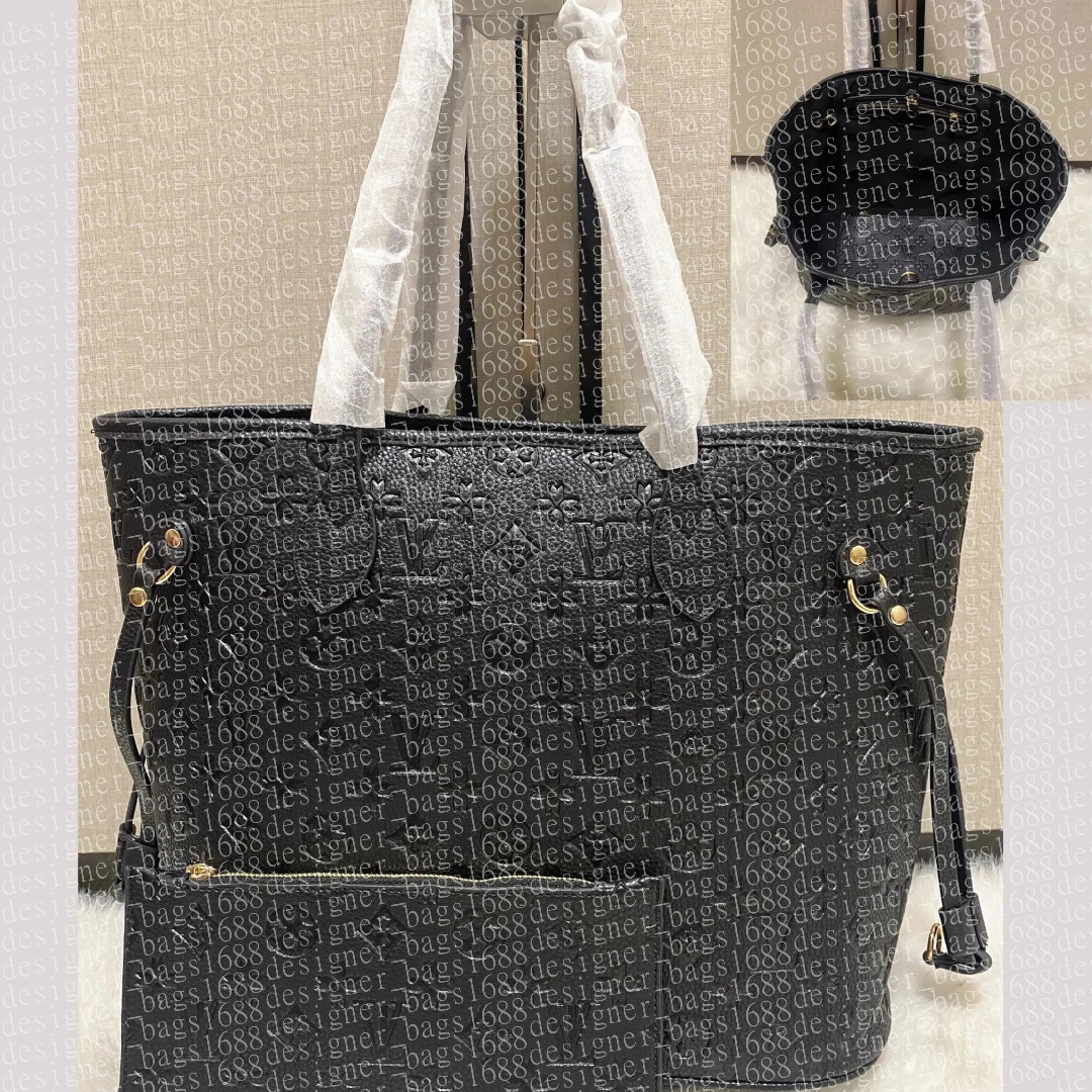 MM size Luxurys designers bag naverfullites Women Cross body Embossed Flower Handbag Shoulder Bags Composite Lady Clutch Tote Bag Female Coin Purse