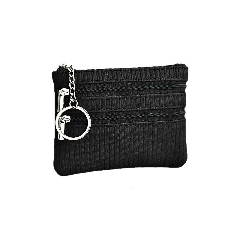 Fashion Zipper Short Women s Wallet Gift Mini fashion Stripe Coin Wallet Multi functional Keychain Small Keybag fashion Designer Men s Keybag Women s 