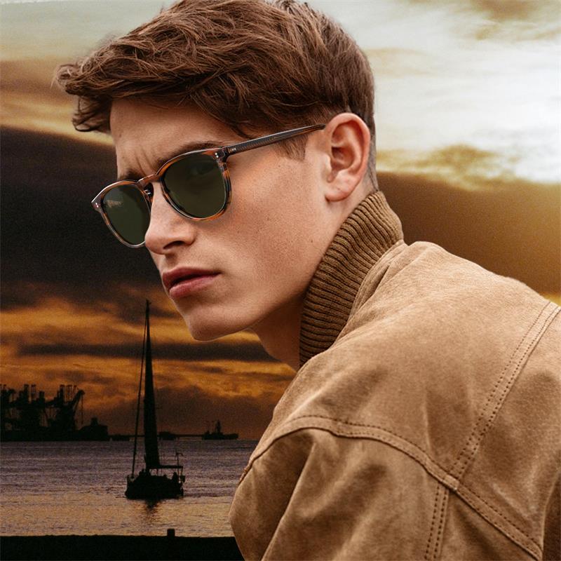 CARFIA Acetate Polarized Sunglasses for Men Trendy Retro Sun Glasses