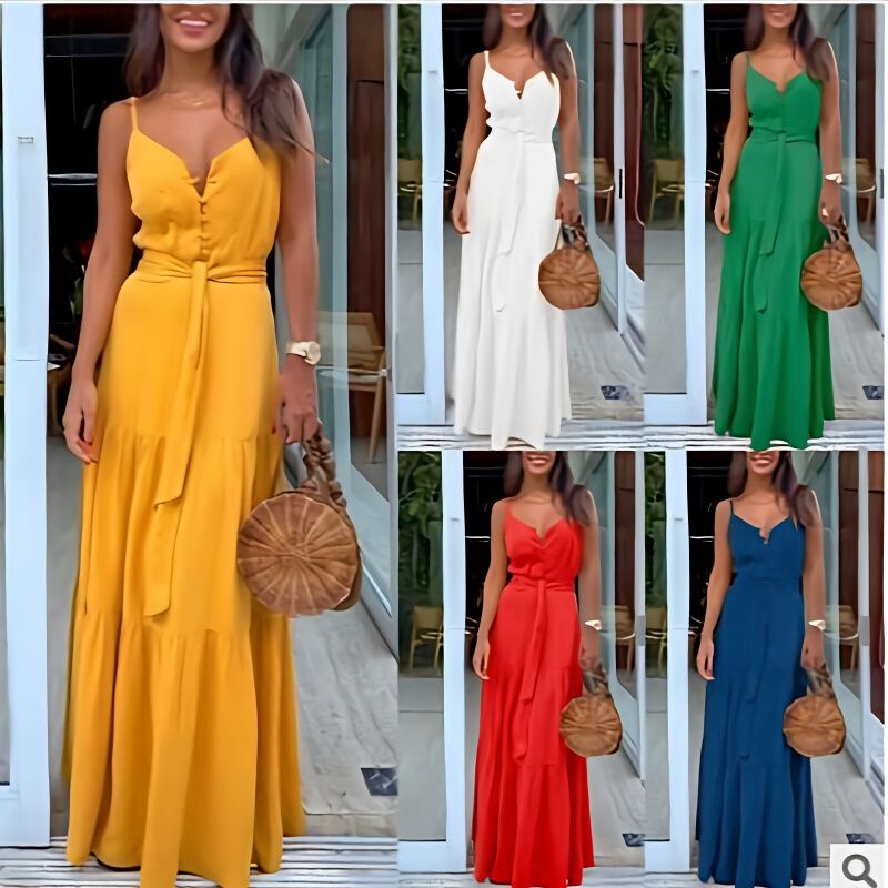 Robes de fête décontractées sexy Femmes Bikini Summer Ball Robe sans manches Soirée Partage Praque Prom Designer Long Robe Special Occasion Femme