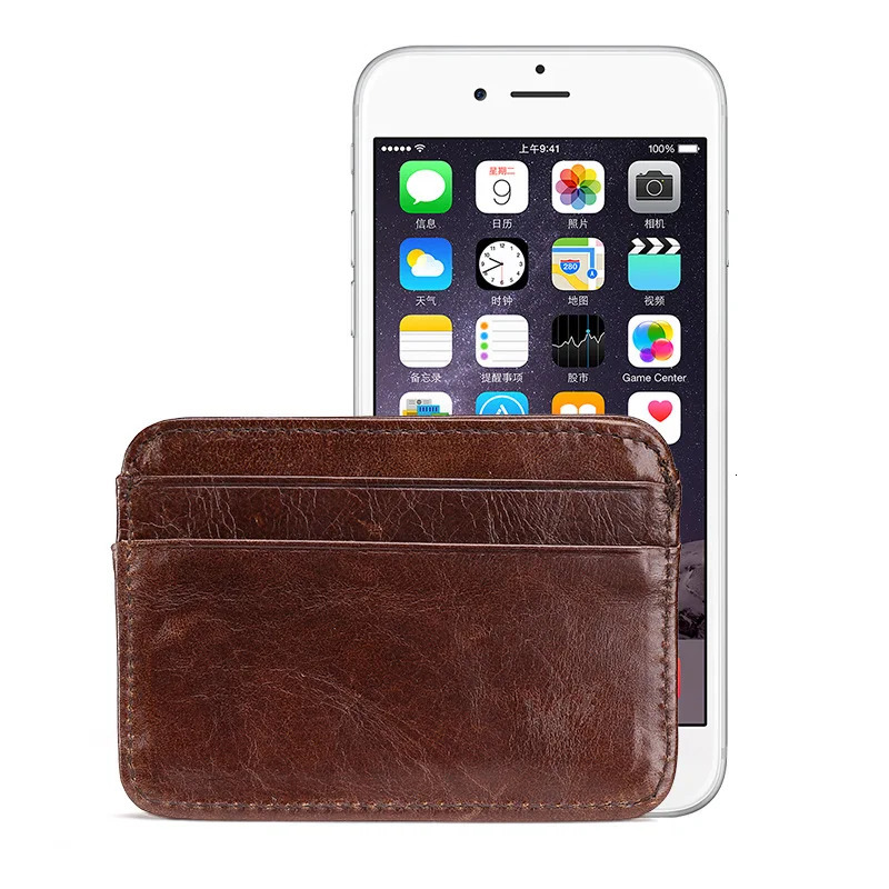 Arrival Thin Vintage Mens Genuine Leather Small Wallet Slim Credit Card Holder Money Bag ID Card Case Mini Purse For Male 250521