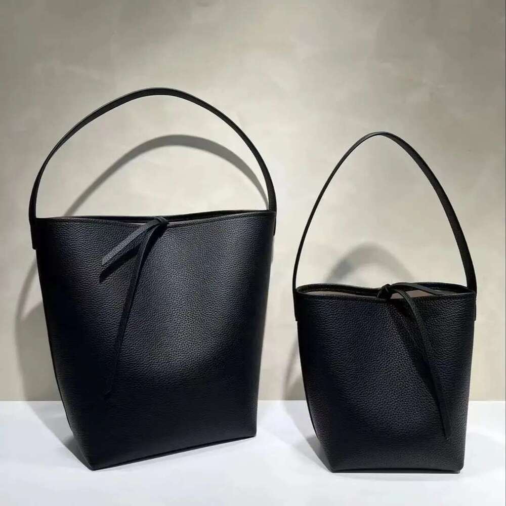 Brand Design Fashion Large Capacity Genuine Leather Bucket Bags High Quality Lychee Pattern Cowhide Handbags For Women