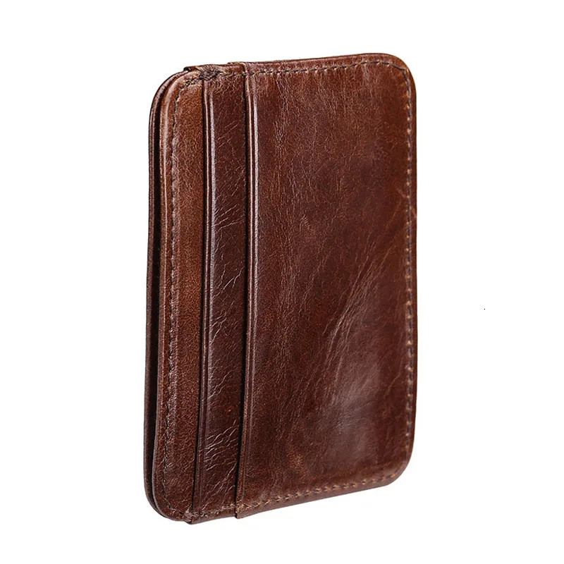 Arrival Thin Vintage Mens Genuine Leather Small Wallet Slim Credit Card Holder Money Bag ID Card Case Mini Purse For Male 250521