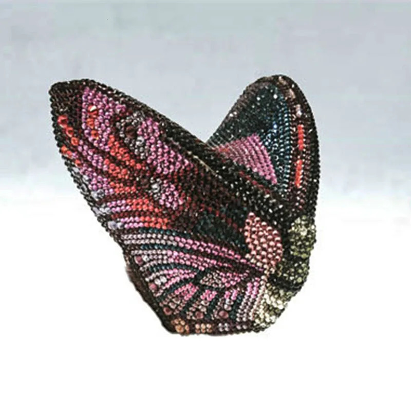 Butterfly Jewel Evening Clutch Purse Novelty Full Crystals Wedding Bridal Phone Purses for Women Handbags Chain Evening Bags 250519