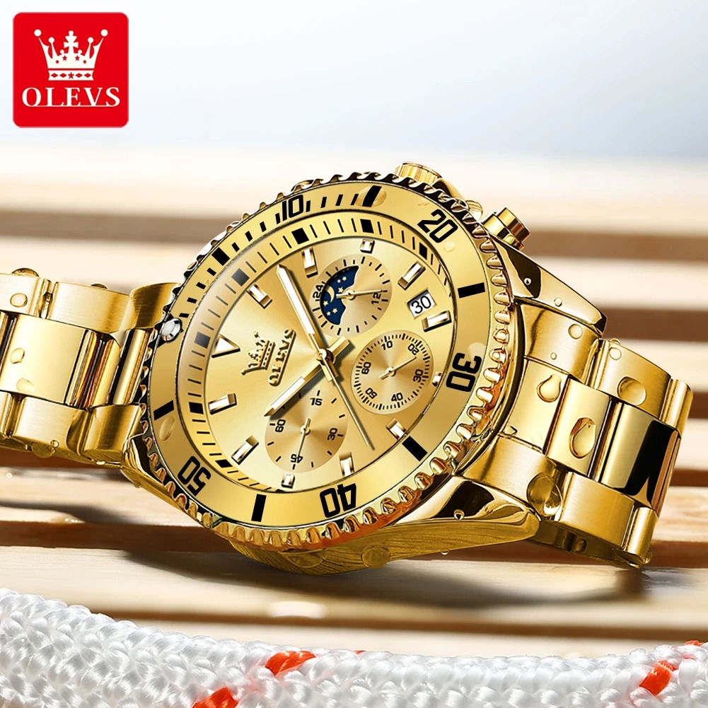 OLEVS Watches For Men Classic with Date Dress Big Face Waterproof Luminous Mens Wrist Watch Stainless Steel Men Watch 250603