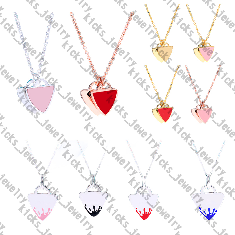 Ideal holiday gift Everyone's favorite designer necklace Gold/Silver/Rose gold Triangle heart necklace 925 silver Classic necklace Women's necklace