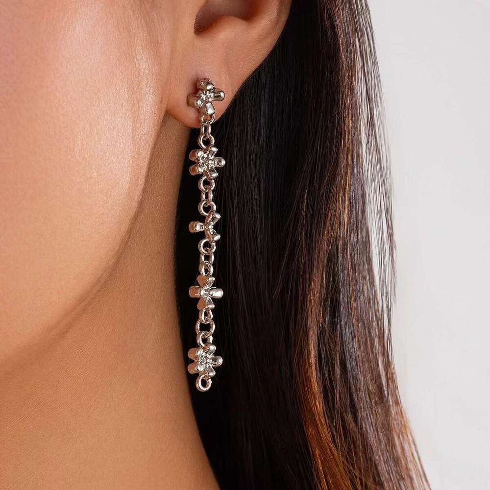Personalized inlaid rhinestone Y shaped necklace set with cool style alloy collarbone chain